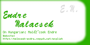 endre malacsek business card